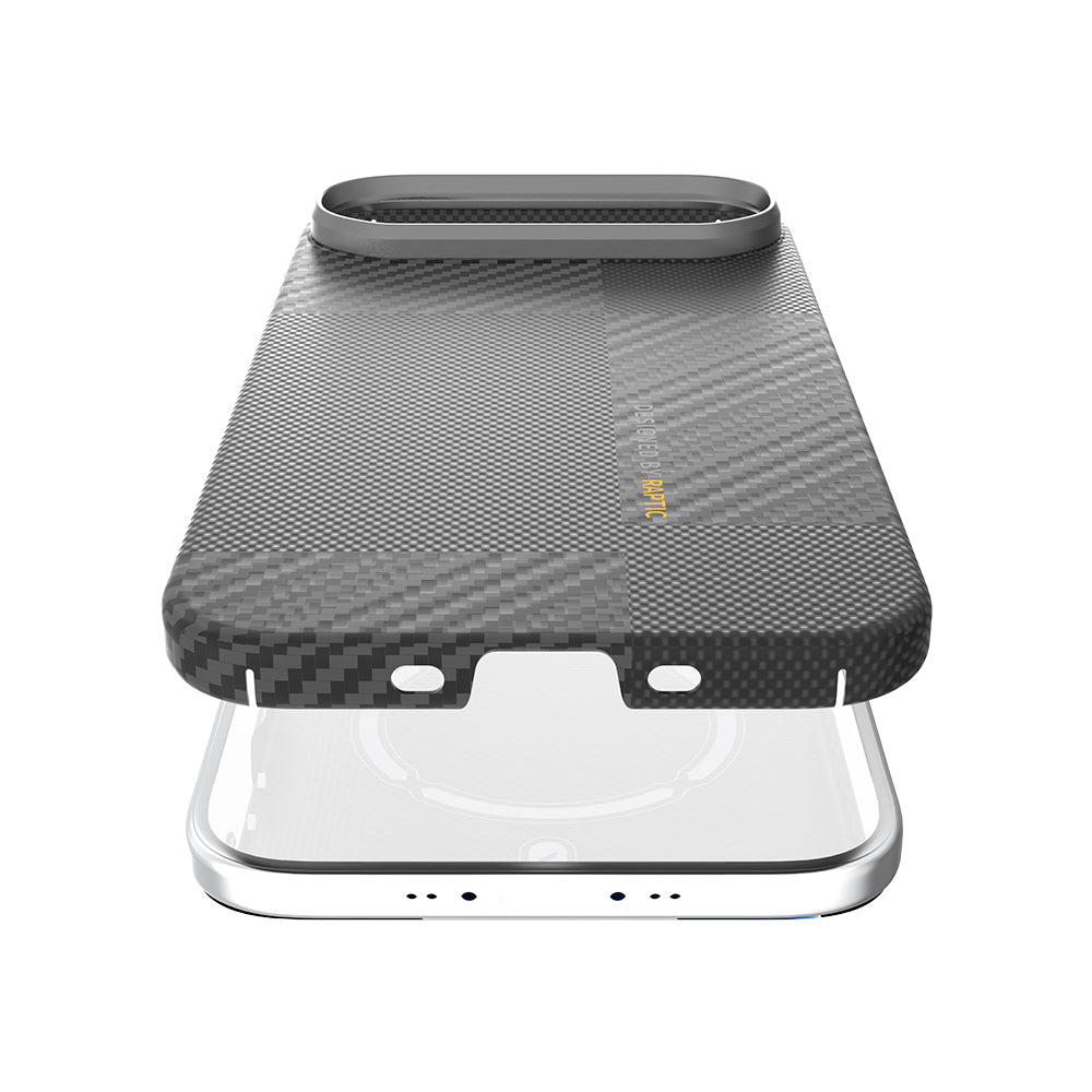 iPhone 17 Air Kılıf M-safe Şarj Özellikli 600D Metal Kamera Çerçeveli Raptic Aramid Fiber Geotik Serisi Kılıf