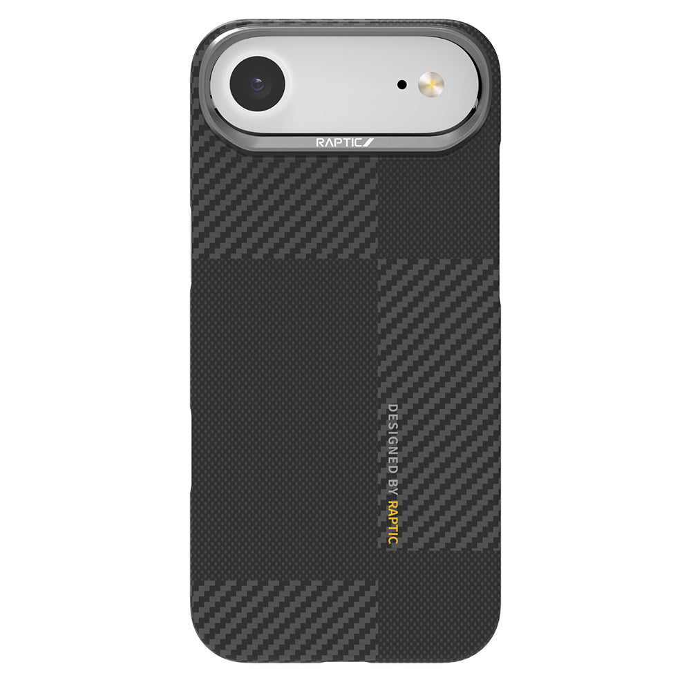 iPhone 17 Air Kılıf M-safe Şarj Özellikli 600D Metal Kamera Çerçeveli Raptic Aramid Karbon Fiber Geotik Serisi Kılıf