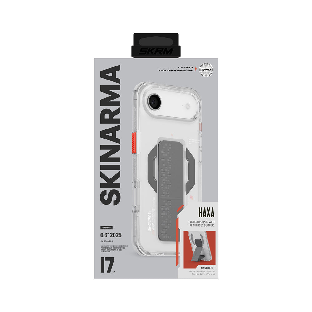 iPhone 17 Air Kılıf M-Safe Şarj Özellikli Airbag Tasarımlı Standlı Skinarma Haxa Kılıf