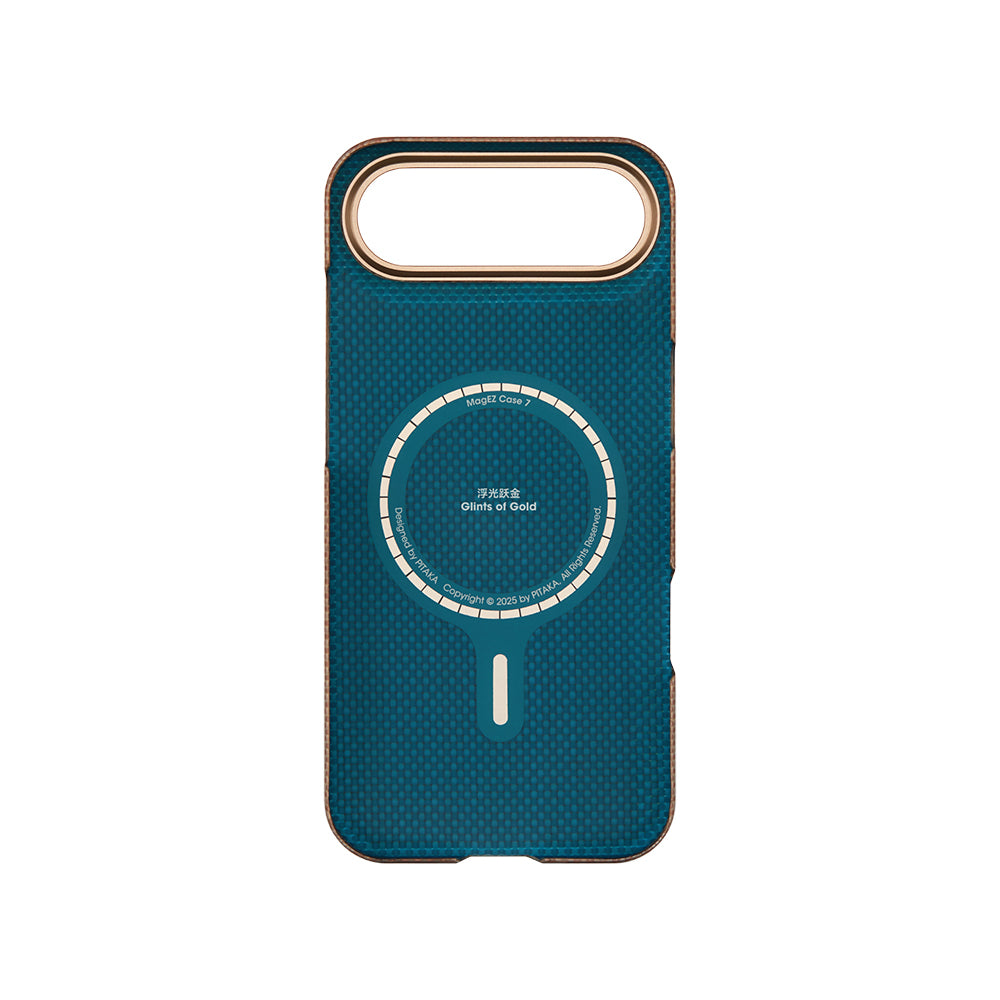 iPhone 17 Air Kılıf M-safe Şarj Özellikli Aramid Karbon Fiber Pitaka Glints of Gold Ultra Slim Serisi Kılıf