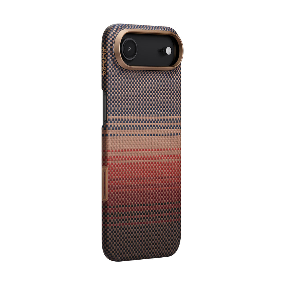 iPhone 17 Air Kılıf M-safe Şarj Özellikli Aramid Fiber Pitaka Tactile Woven Sunset-Moonrise Serisi Sunset Kılıf