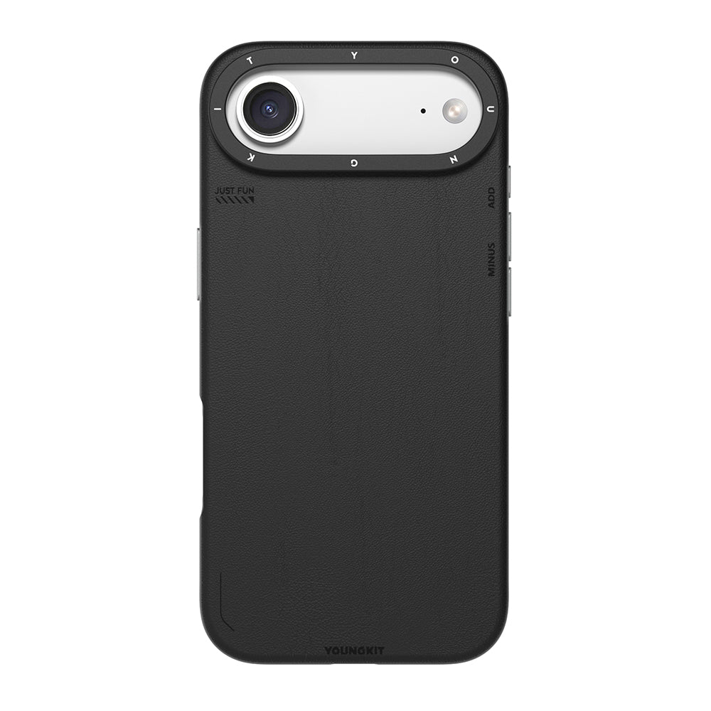 iPhone 17 Air Kılıf M-safe Şarj Özellikli Basit Mat Deri Desenli Youngkit Tech Fashion Serisi Kılıf