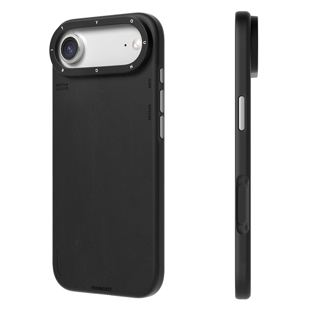 iPhone 17 Air Kılıf M-safe Şarj Özellikli Basit Mat Deri Desenli Youngkit Tech Fashion Serisi Kılıf