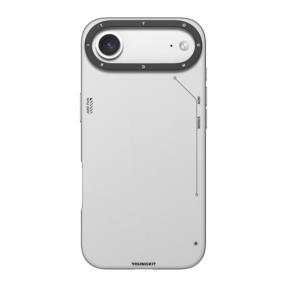 iPhone 17 Air Kılıf M-safe Şarj Özellikli Basit Mat Deri Desenli Youngkit Tech Fashion Serisi Kılıf
