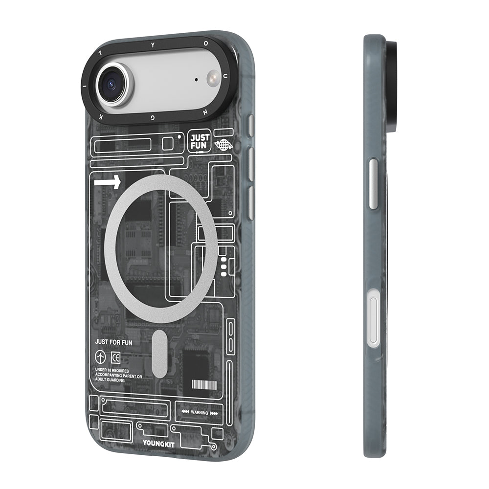 iPhone 17 Air Kılıf M-safe Şarj Özellikli Kamera Denetim Butonlu Youngkit Technology Serisi Kılıf