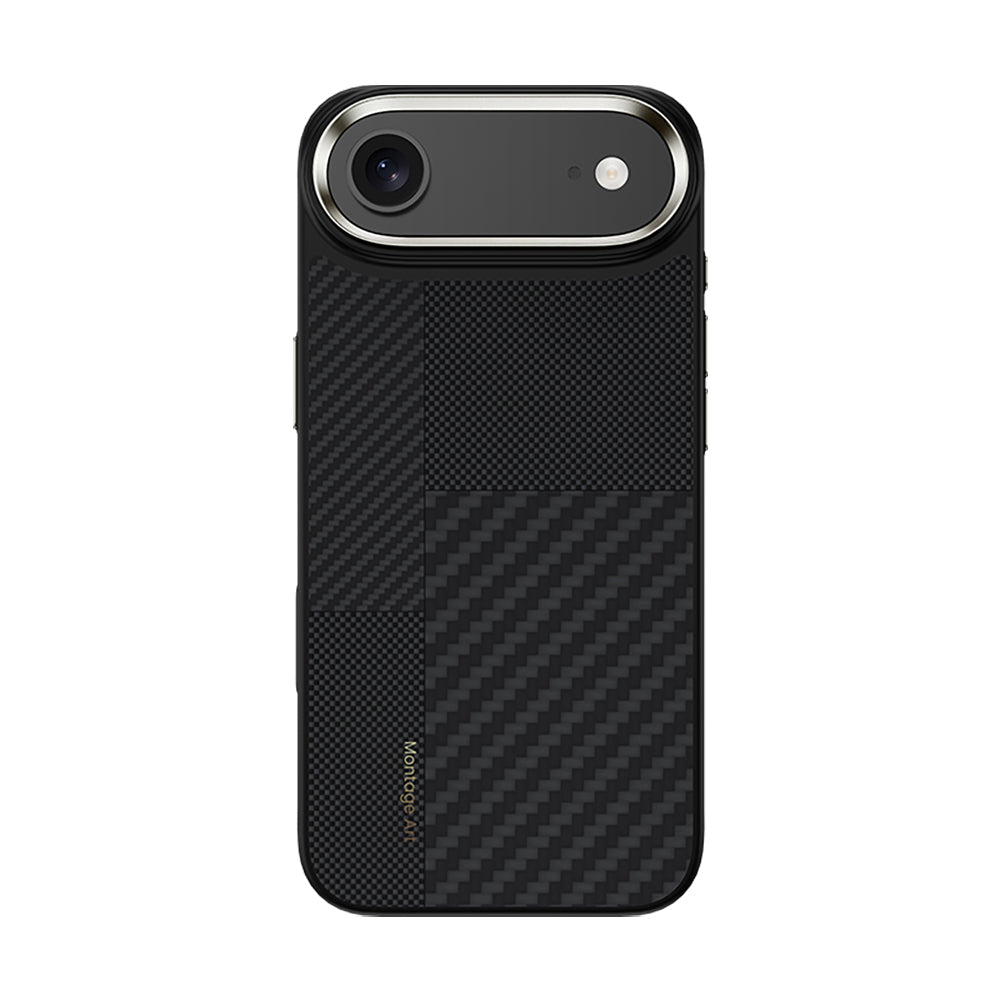 iPhone 17 Air Kılıf M-safe Şarj Özellikli Karbon Fiber Benks Montage Hybrid ArmorPro Kevlar Kılıf