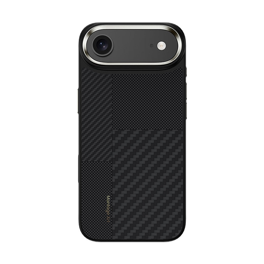 iPhone 17 Air Kılıf M-safe Şarj Özellikli Karbon Fiber Benks Montage Hybrid ArmorPro Kevlar Kılıf