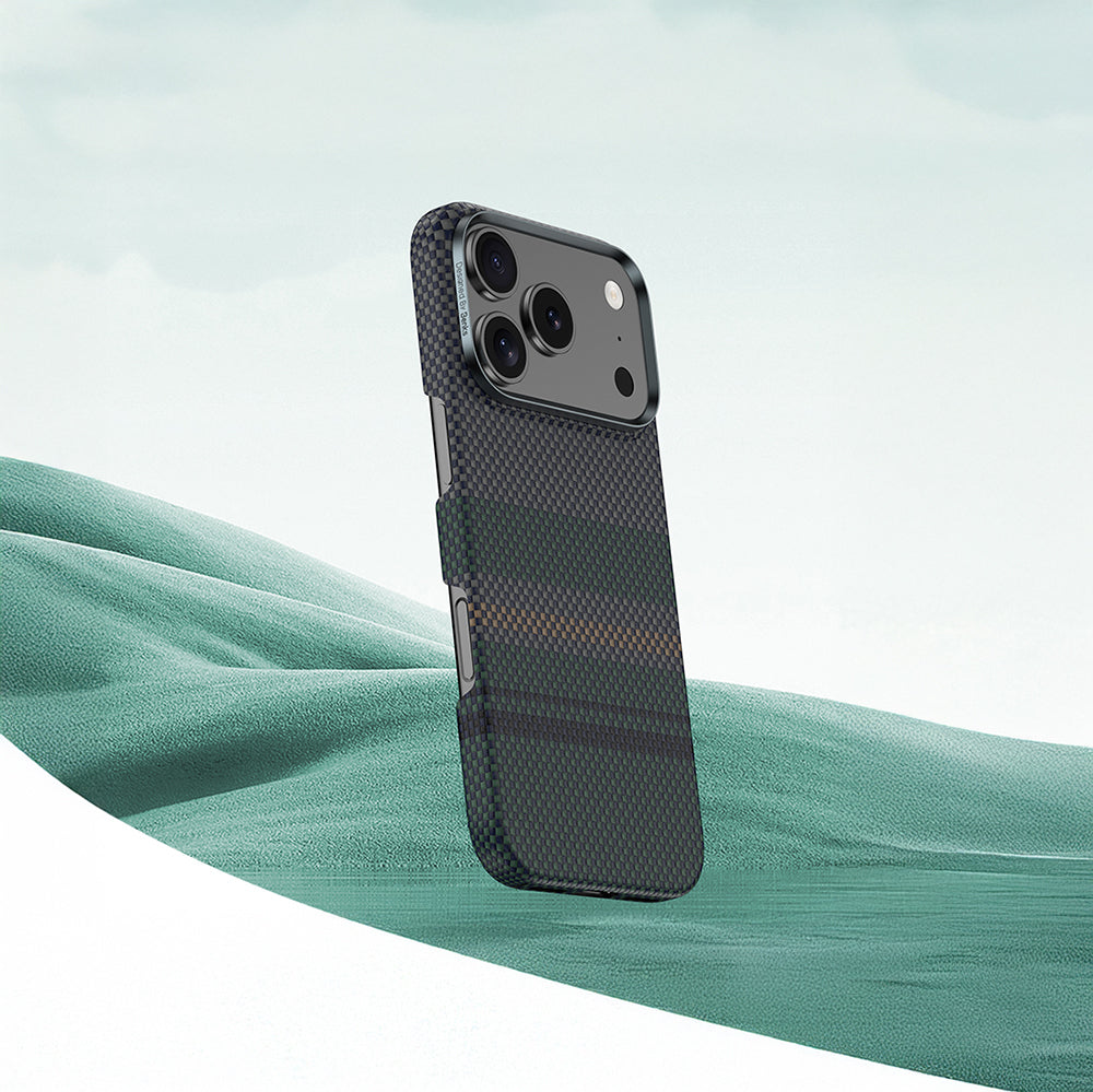 iPhone 17 Air Kılıf M-safe Şarj Özellikli Karbon Fiber Tasarımlı Benks Aurora ArmorAir Kevlar Kılıf