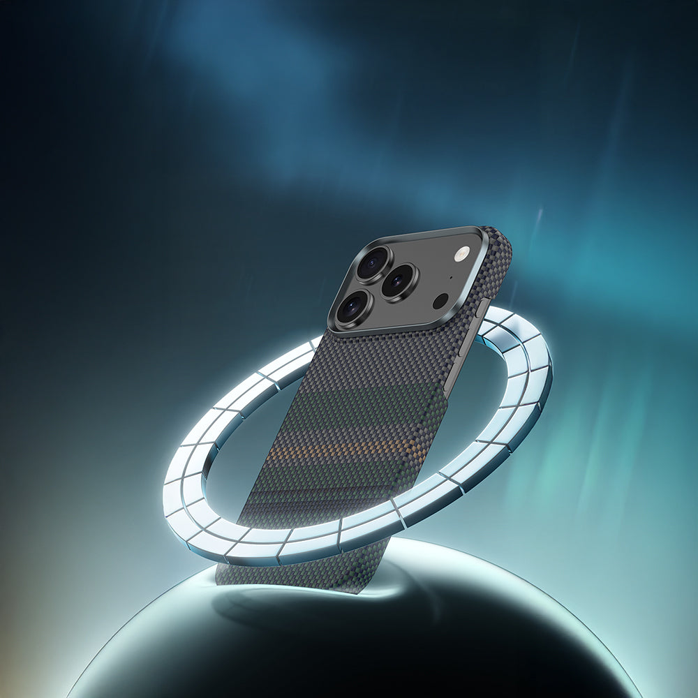 iPhone 17 Air Kılıf M-safe Şarj Özellikli Karbon Fiber Tasarımlı Benks Aurora ArmorAir Kevlar Kılıf