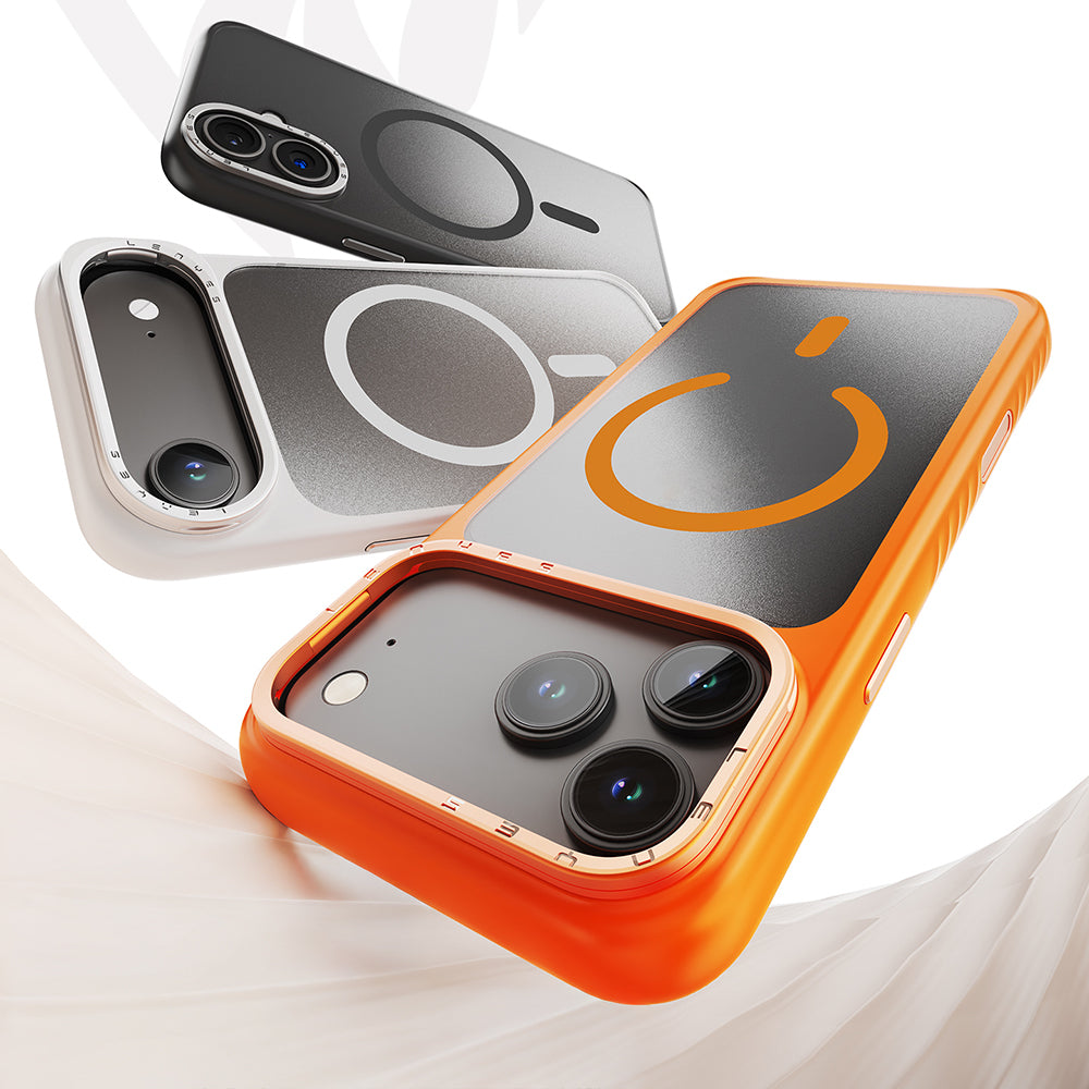 iPhone 17 Air Kılıf M-safe Şarj Özellikli Metal Kamera Standlı Lenyes CK226 PC Kılıf