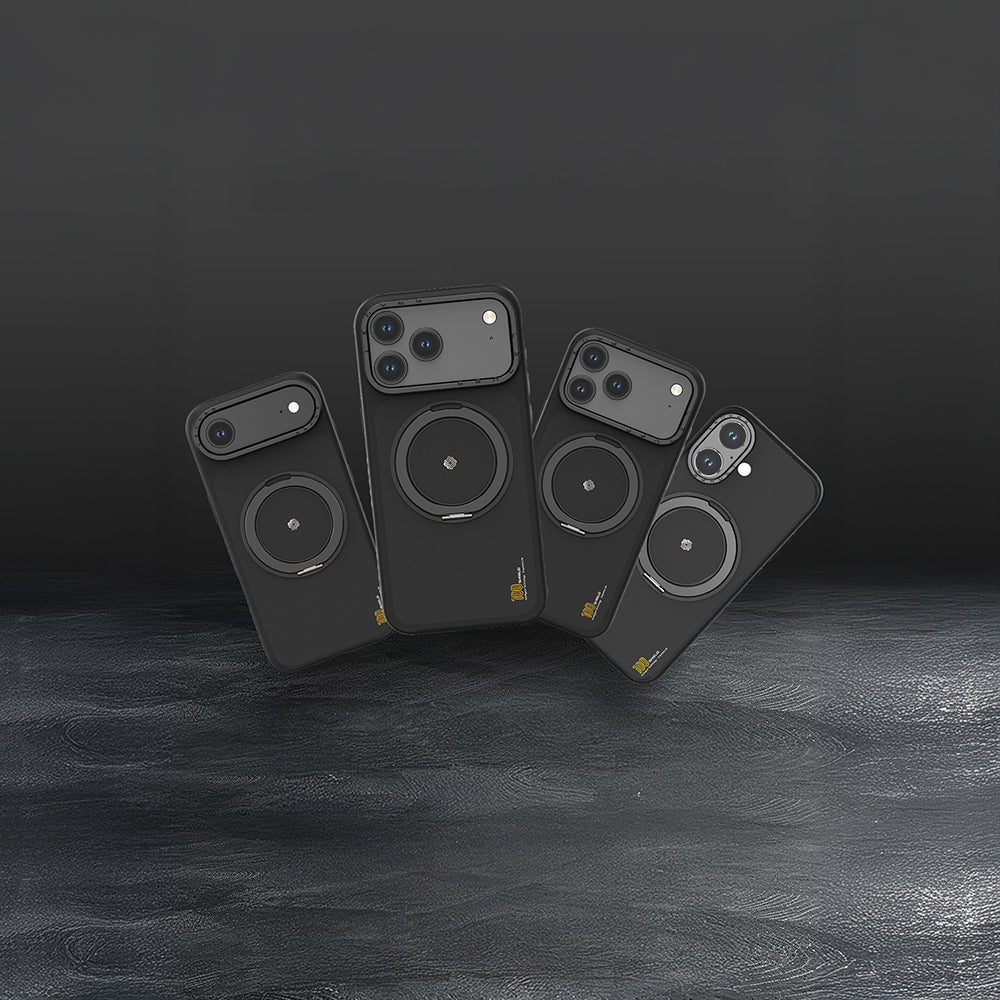 iPhone 17 Air Kılıf M-safe Şarj Özellikli Metal Standlı Lenyes CK225 Kevlar Kılıf