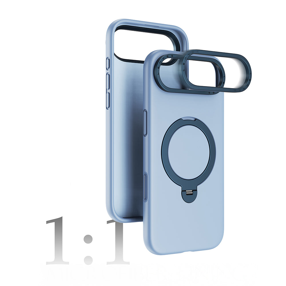 iPhone 17 Air Kılıf M-safe Şarj Özellikli Metal Standlı Sıvı Silikon Lenyes CK223 Kılıf