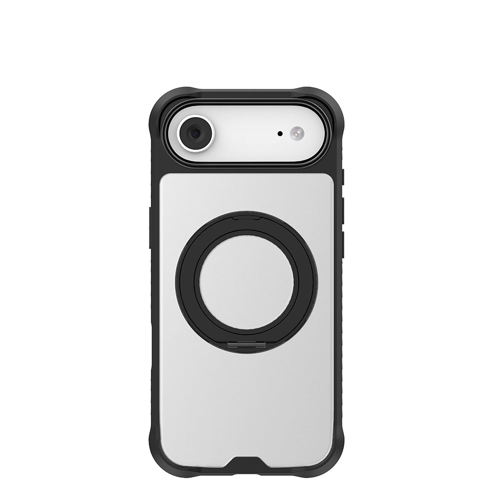 iPhone 17 Air Kılıf M-safe Şarj Özellikli Parmak Ring Standlı Airbag Tasarımlı Mutural Obsidian Serisi Kılıf