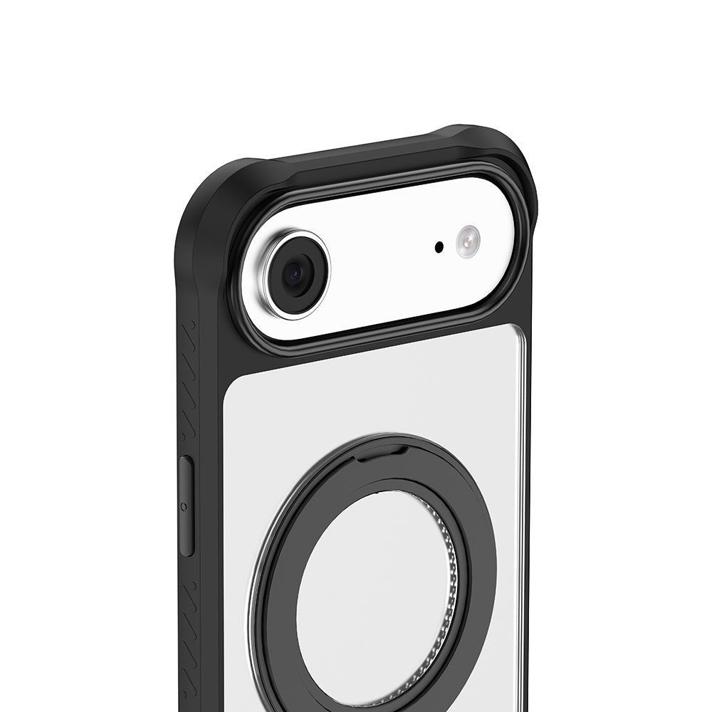 iPhone 17 Air Kılıf M-safe Şarj Özellikli Parmak Ring Standlı Airbag Tasarımlı Mutural Obsidian Serisi Kılıf