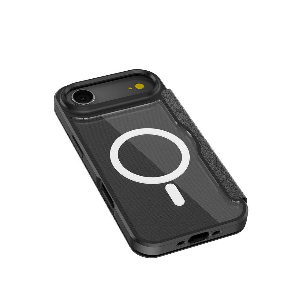 iPhone 17 Air Kılıf M-Safe Şarj Özellikli Raptic Air Folio Şeffaf Kartlıklı Kılıf