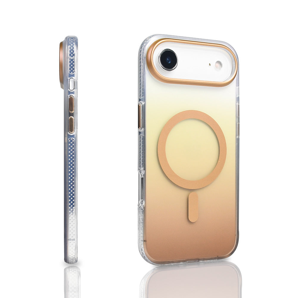 iPhone 17 Air Kılıf M-safe Şarj Özellikli Transparan Renk Geçişli Zore Toros Kılıf