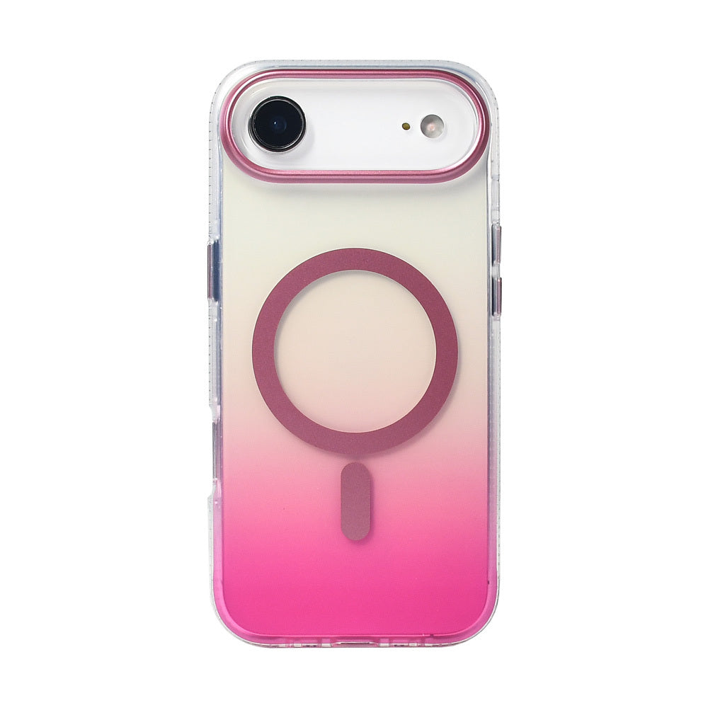 iPhone 17 Air Kılıf M-safe Şarj Özellikli Transparan Renk Geçişli Zore Toros Kılıf