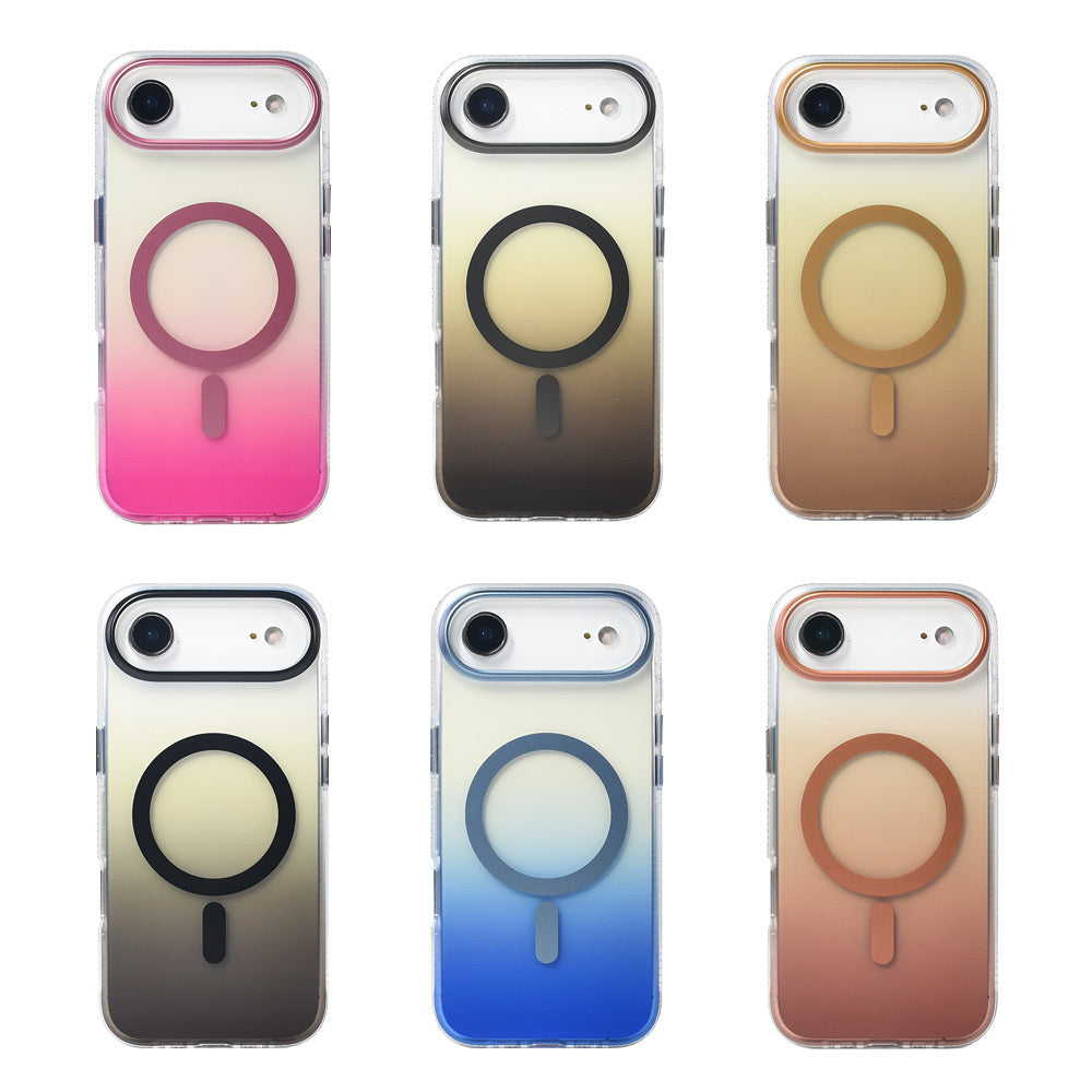 iPhone 17 Air Kılıf M-safe Şarj Özellikli Transparan Renk Geçişli Zore Toros Kılıf