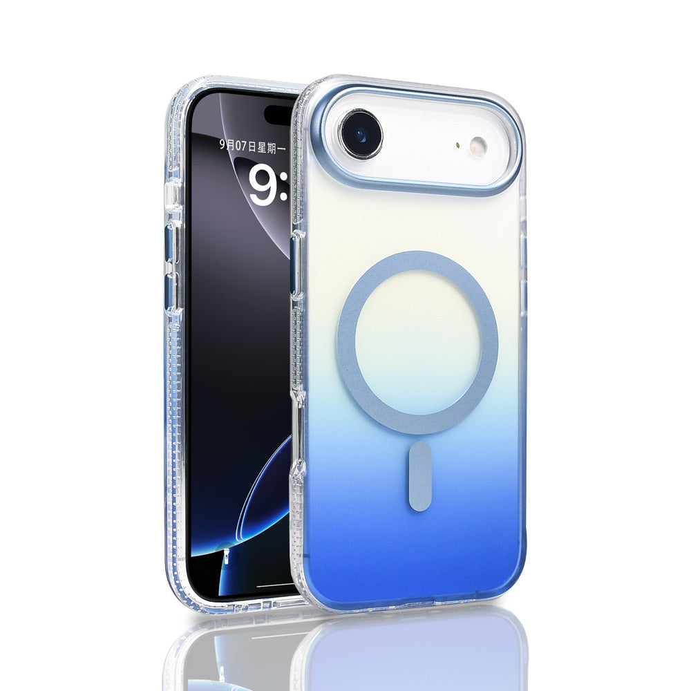 iPhone 17 Air Kılıf M-safe Şarj Özellikli Transparan Renk Geçişli Zore Toros Kılıf