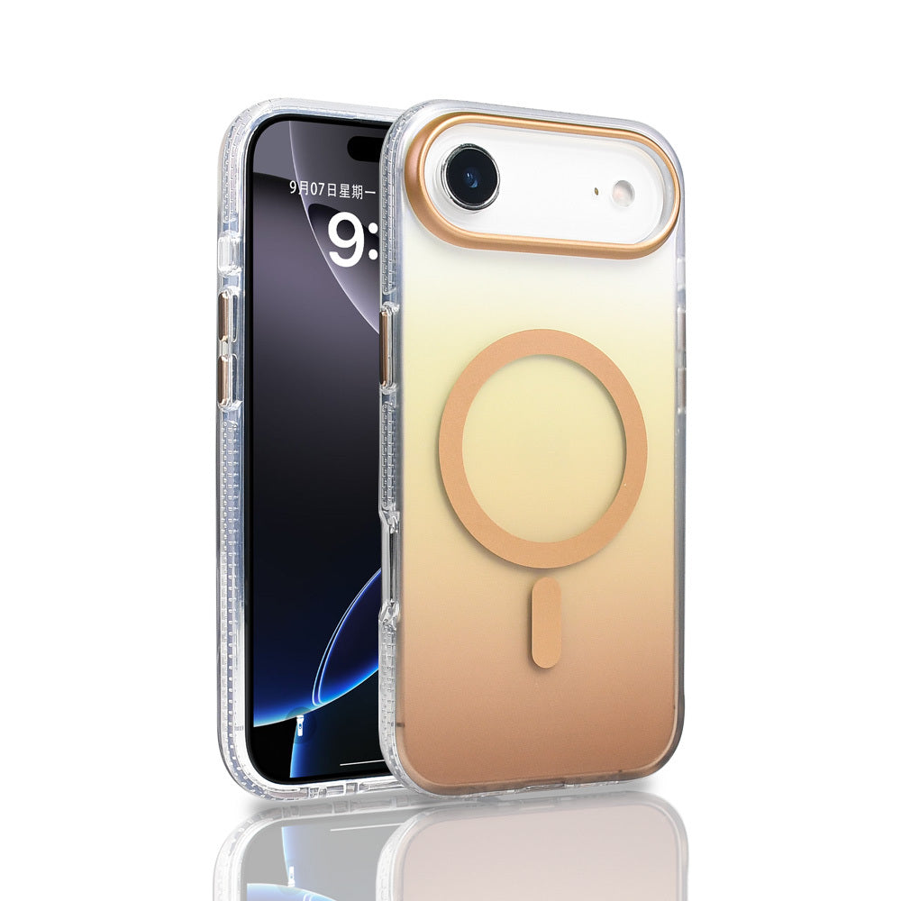 iPhone 17 Air Kılıf M-safe Şarj Özellikli Transparan Renk Geçişli Zore Toros Kılıf