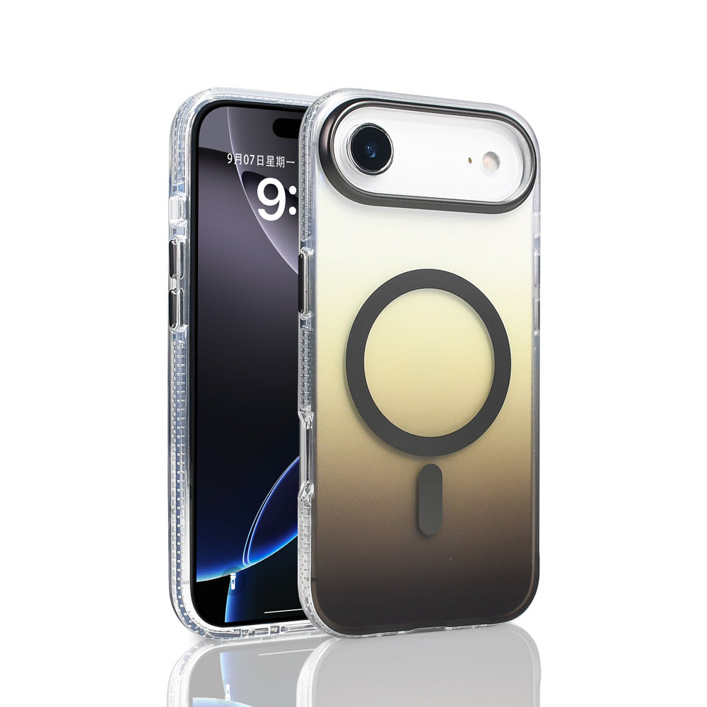 iPhone 17 Air Kılıf M-safe Şarj Özellikli Transparan Renk Geçişli Zore Toros Kılıf