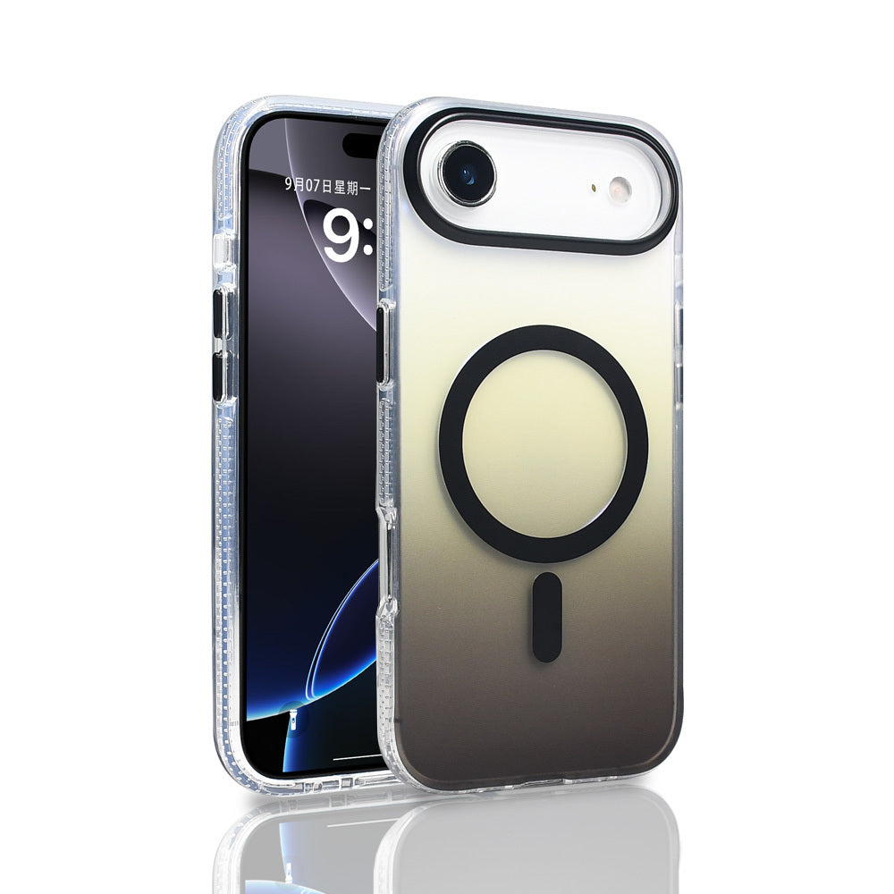 iPhone 17 Air Kılıf M-safe Şarj Özellikli Transparan Renk Geçişli Zore Toros Kılıf