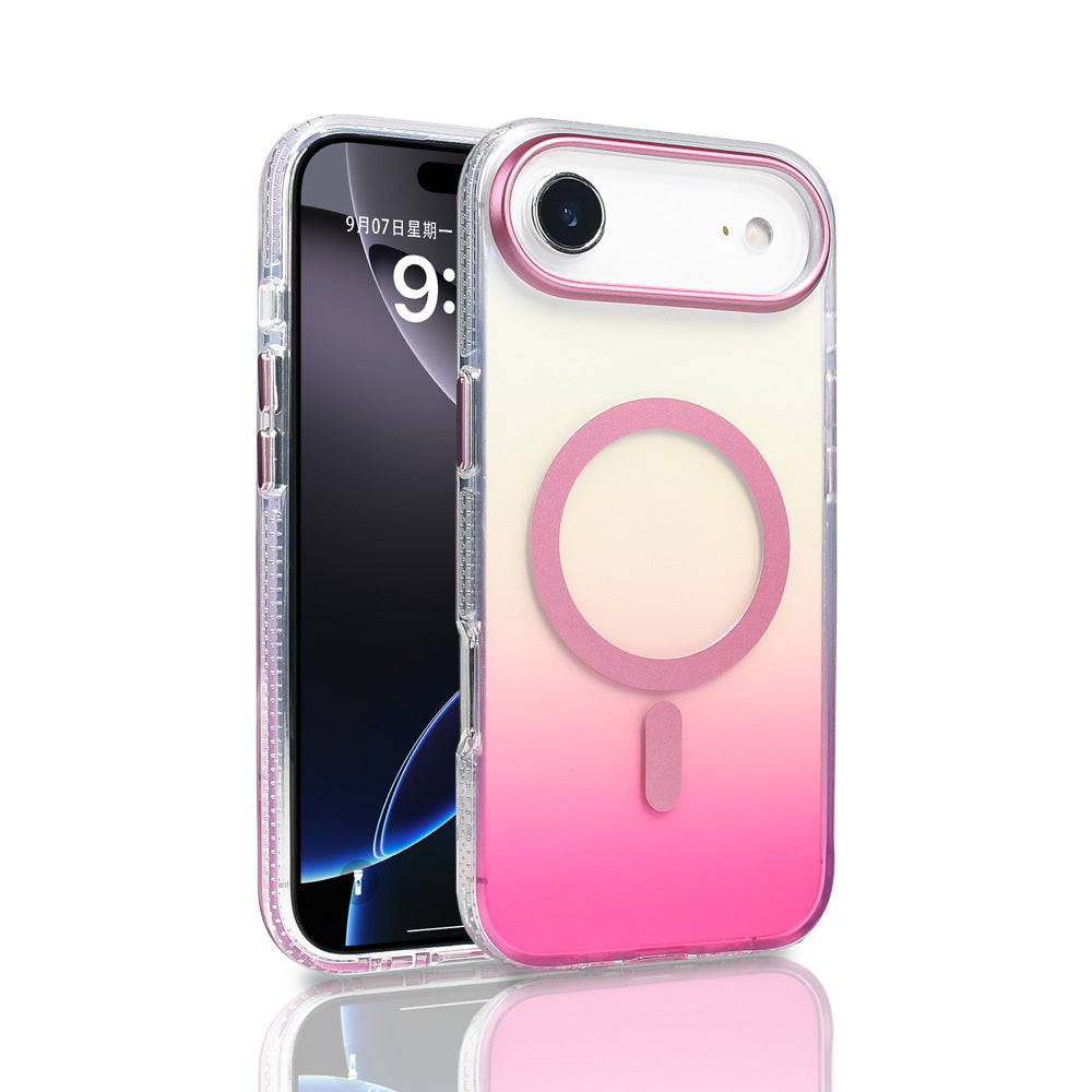 iPhone 17 Air Kılıf M-safe Şarj Özellikli Transparan Renk Geçişli Zore Toros Kılıf