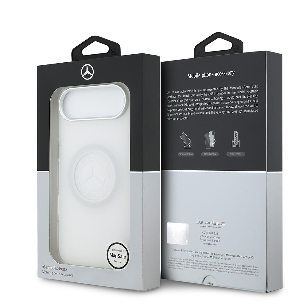 iPhone 17 Air Kılıf Mercedes Benz Orijinal Lisanslı M-safe Şarj Özellikli Buzlu PC Nostaljik Yıldız Dizayn Kılıf
