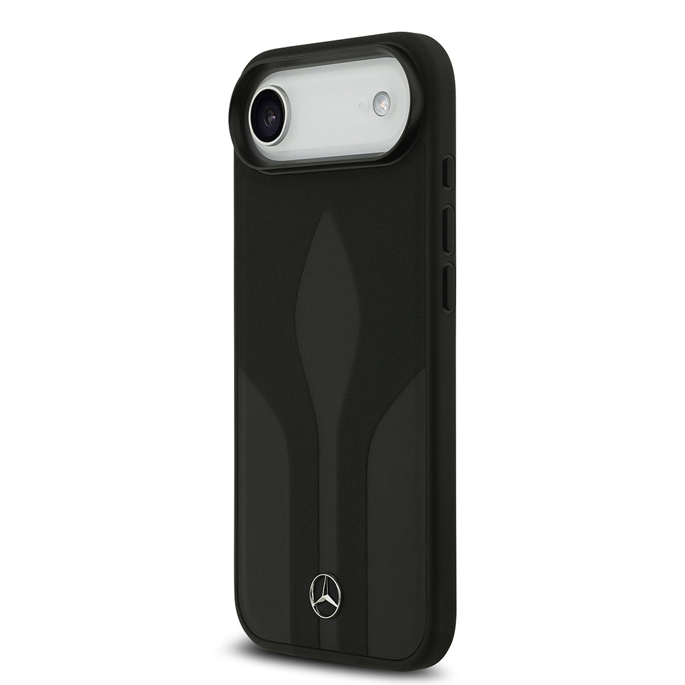 iPhone 17 Air Kılıf Mercedes Benz Orijinal Lisanslı M-safe Şarj Özellikli Dokulu Desenli Deri Kılıf
