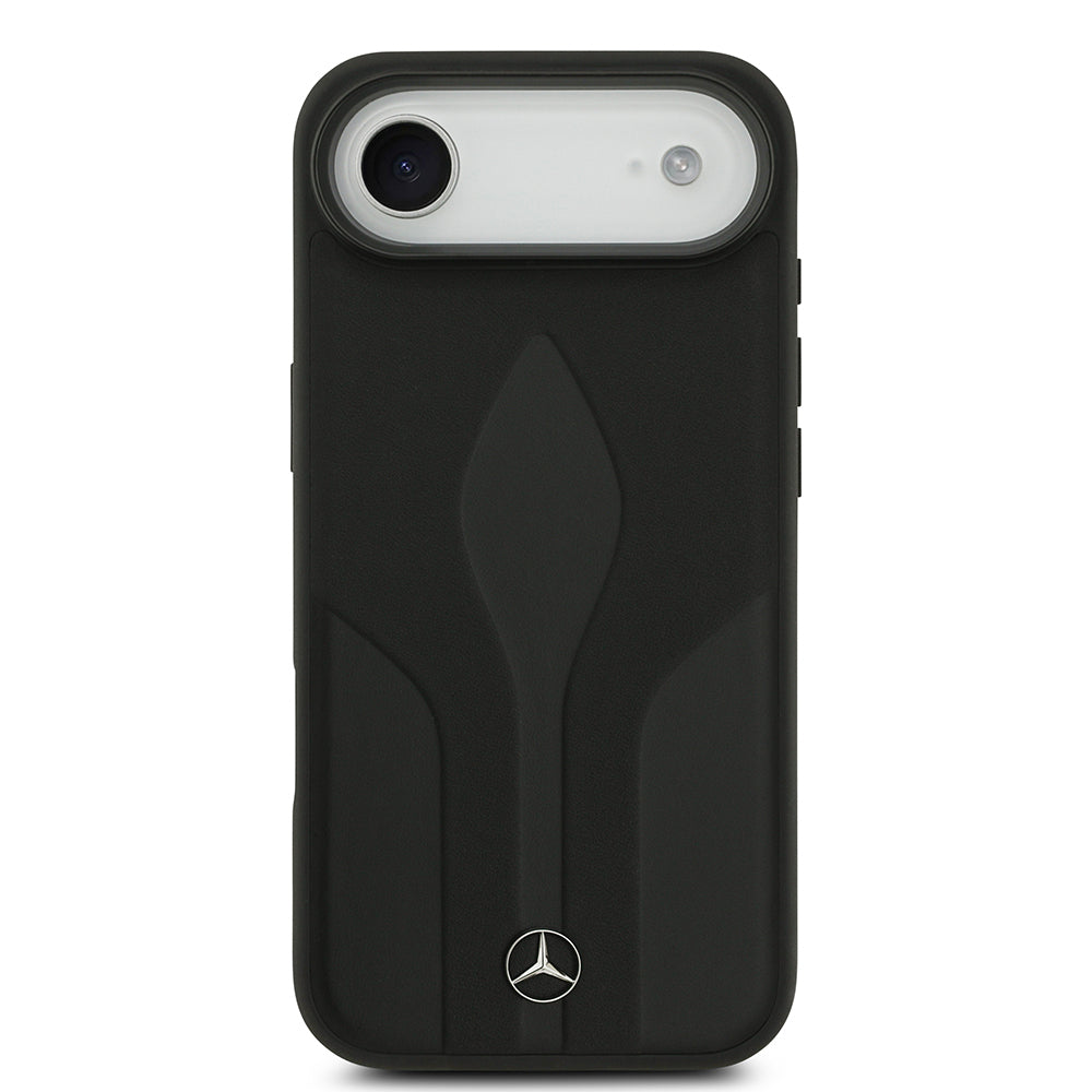 iPhone 17 Air Kılıf Mercedes Benz Orijinal Lisanslı M-safe Şarj Özellikli Dokulu Desenli Deri Kılıf