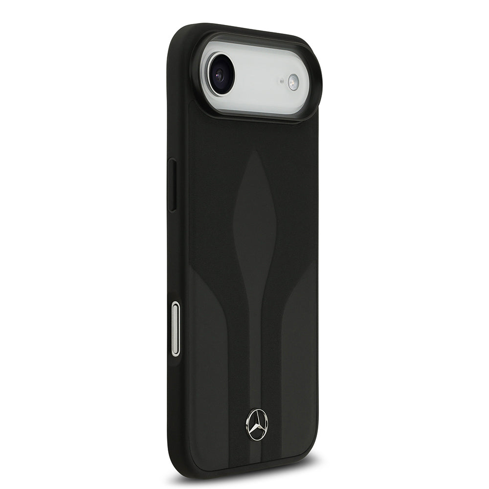 iPhone 17 Air Kılıf Mercedes Benz Orijinal Lisanslı M-safe Şarj Özellikli Dokulu Desenli Deri Kılıf