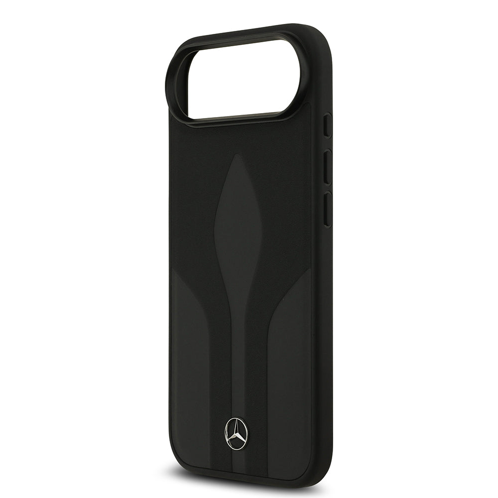 iPhone 17 Air Kılıf Mercedes Benz Orijinal Lisanslı M-safe Şarj Özellikli Dokulu Desenli Deri Kılıf