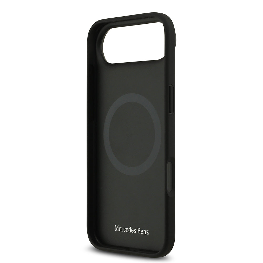 iPhone 17 Air Kılıf Mercedes Benz Orijinal Lisanslı M-safe Şarj Özellikli Dokulu Desenli Deri Kılıf