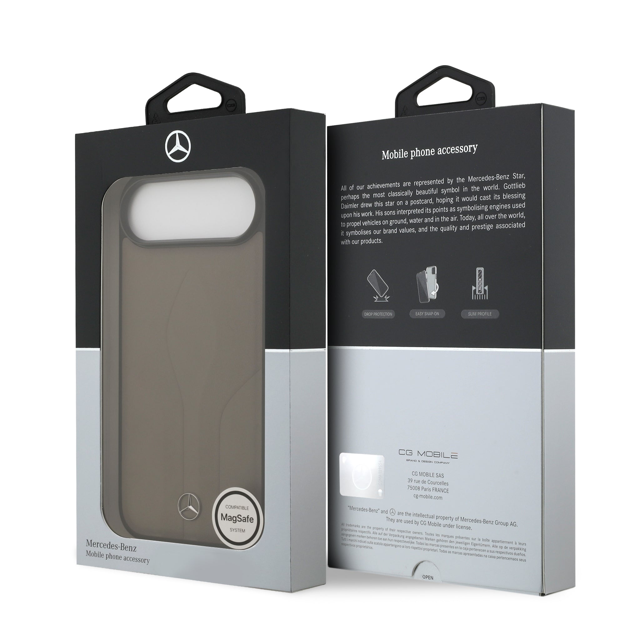 iPhone 17 Air Kılıf Mercedes Benz Orijinal Lisanslı M-safe Şarj Özellikli Dokulu Desenli Deri Kılıf