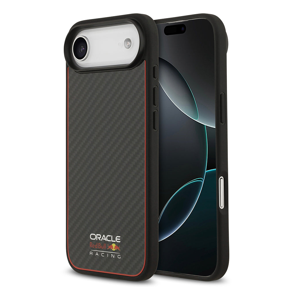 iPhone 17 Air Kılıf Redbull Orijinal Lisanslı M-safe Şarj Özellikli Karbon Fiber Parlayan Logolu Kevlar Kılıf