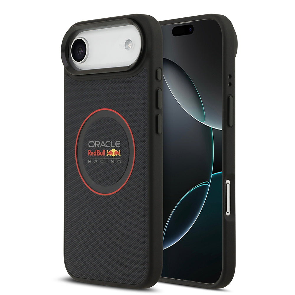 iPhone 17 Air Kılıf Redbull Orijinal Lisanslı M-safe Şarj Özellikli Kırmızı Halka ve Logo Kabartmalı PU Deri Kılıf