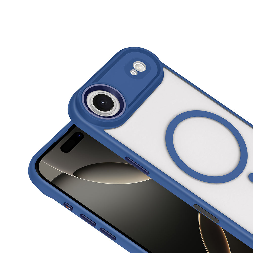 iPhone 17 Air Kılıf Wireless Şarj Özellikli Zore Krom M-safe Silikon Kılıf