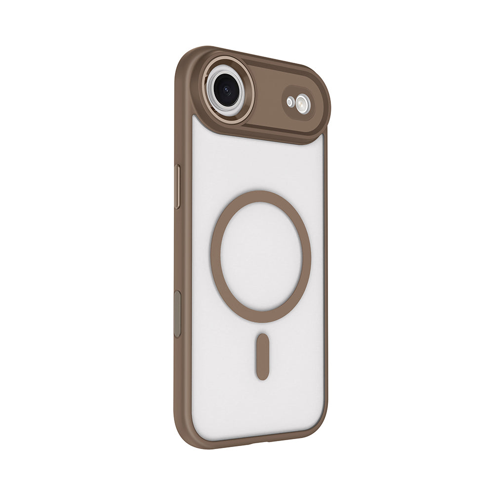 iPhone 17 Air Kılıf Wireless Şarj Özellikli Zore Krom M-safe Silikon Kılıf