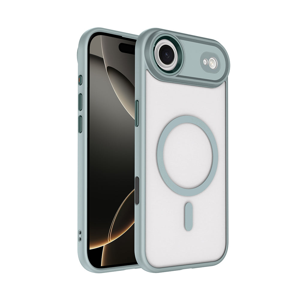 iPhone 17 Air Kılıf Wireless Şarj Özellikli Zore Krom M-safe Silikon Kılıf