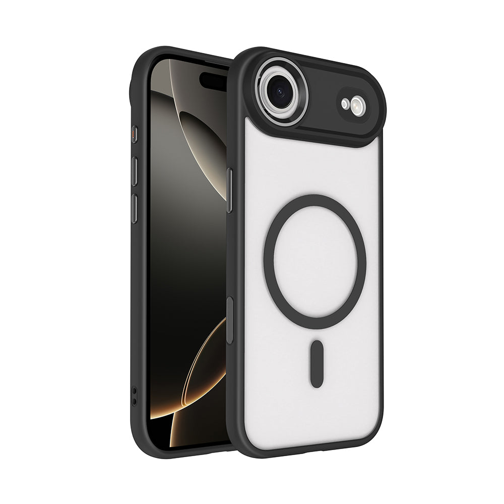 iPhone 17 Air Kılıf Wireless Şarj Özellikli Zore Krom M-safe Silikon Kılıf