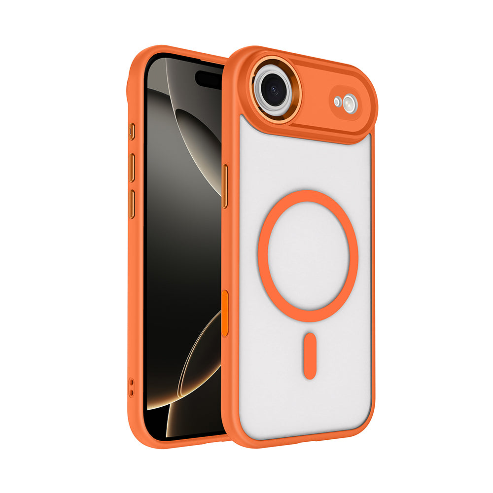 iPhone 17 Air Kılıf Wireless Şarj Özellikli Zore Krom M-safe Silikon Kılıf