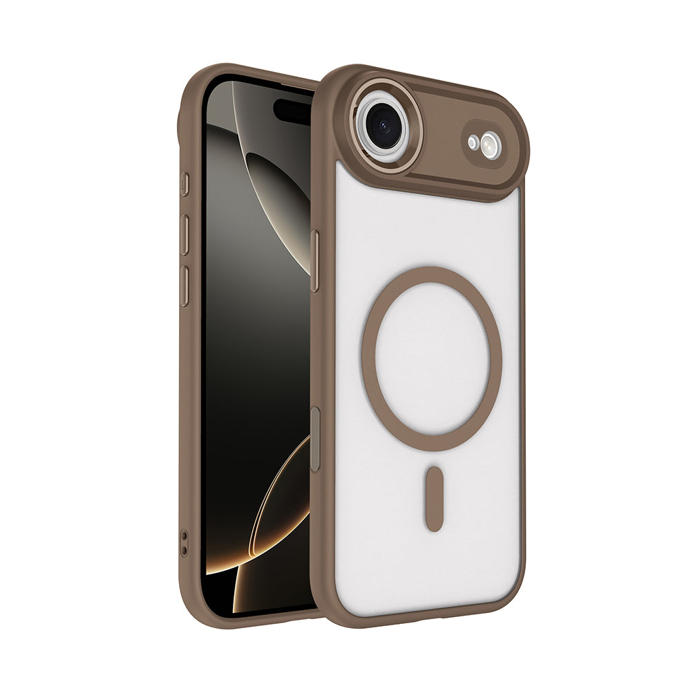 iPhone 17 Air Kılıf Wireless Şarj Özellikli Zore Krom M-safe Silikon Kılıf