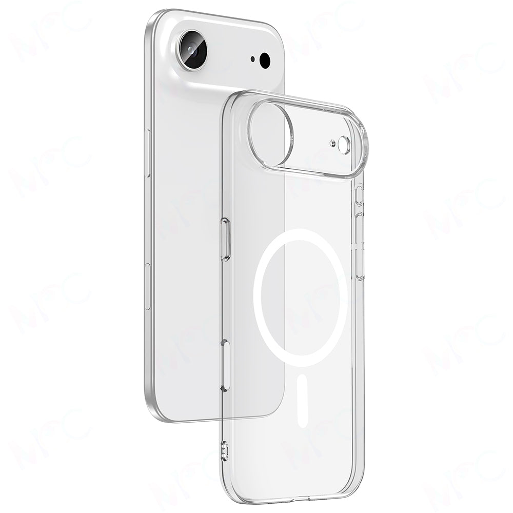 iPhone 17 Air Kılıf Zore M-safe Şarj Özellikli Şeffaf Kamera Çerçeveli Porto Kılıf
