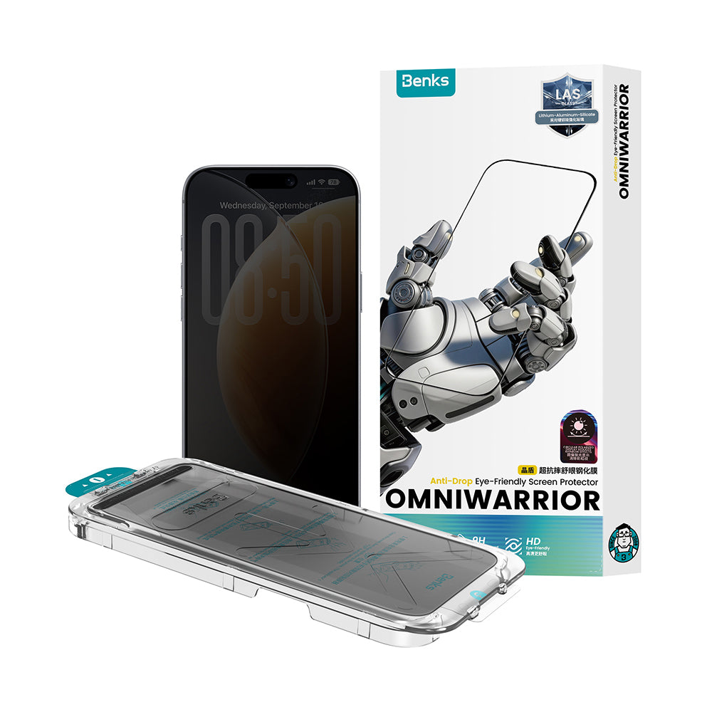 iPhone 17 Benks OmniWarrior Privacy Cam Ekran Koruyucu + Kolay Uygulama Aparatlı