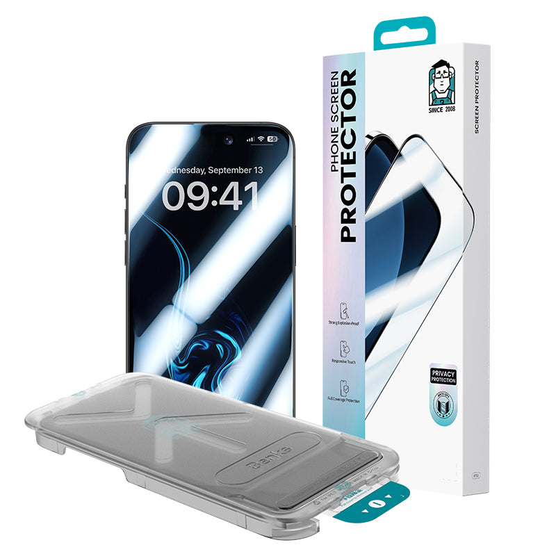 iPhone 17 Benks Ultra Shield 0.3mm Privacy Ekran Koruyucu + Kolay Uygulama Aparatlı