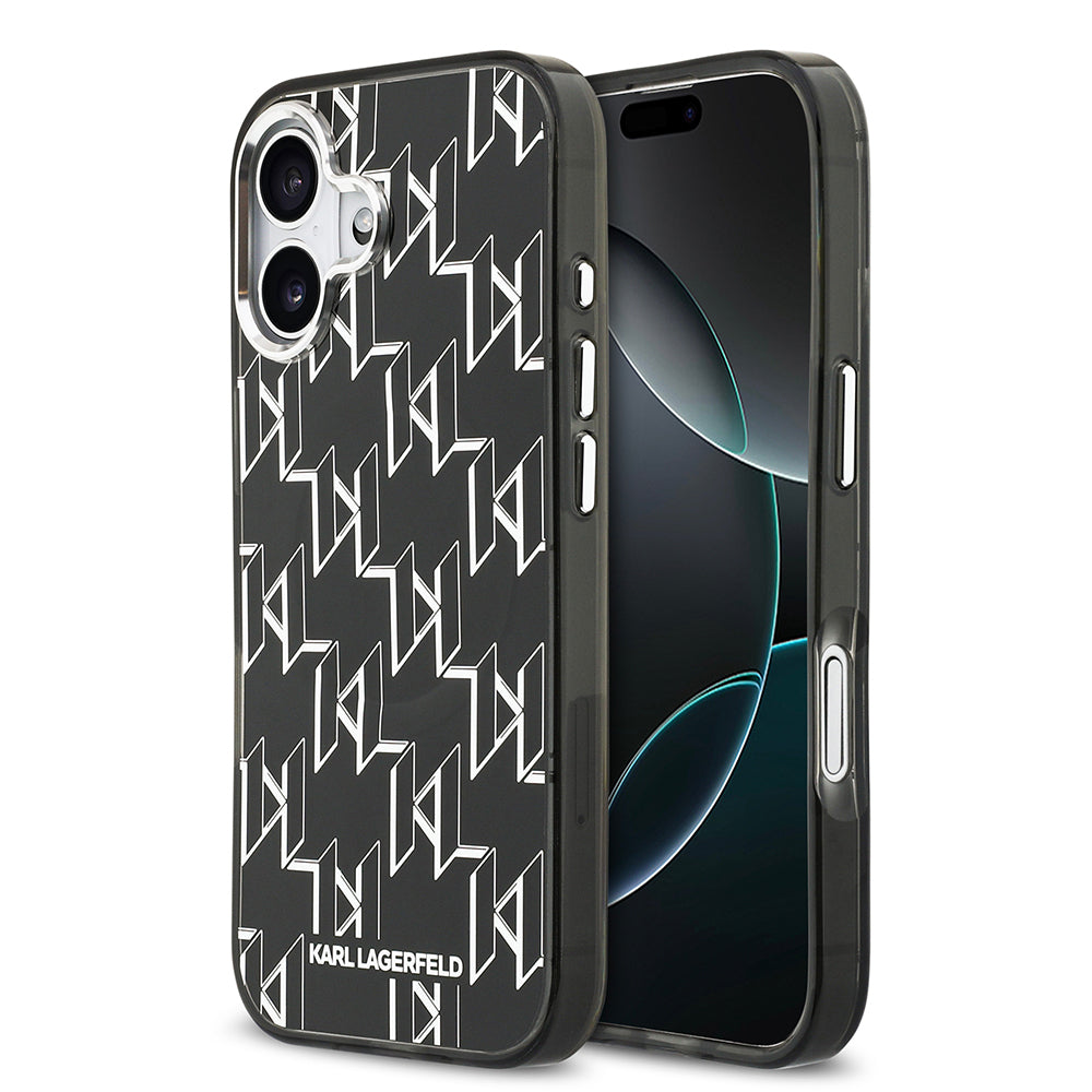 iPhone 17 Kılıf Orijinal Lisanslı M-safe Şarj Özellikli Karl Lagerfeld IML Baskılı Monogram Dizayn Kılıf