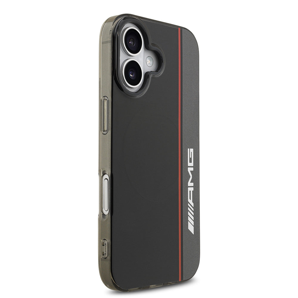 iPhone 17 Kılıf AMG Orijinal Lisanslı M-safe Şarj Özellikli IML Baskı Logolu Çift Katmanlı Bow Lines Kılıf