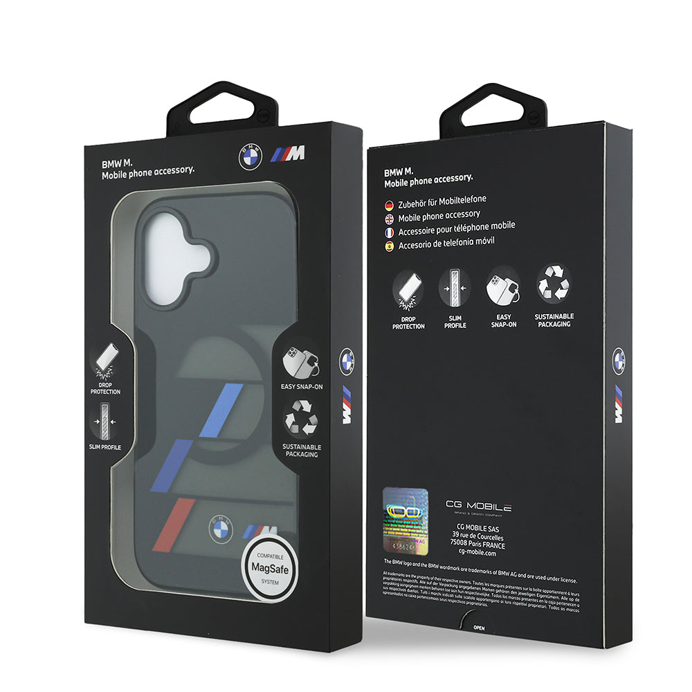 iPhone 17 Kılıf BMW Orijinal Lisanslı M-safe Şarj Özellikli IML Baskılı Üç Renkli M Dizayn Kılıf