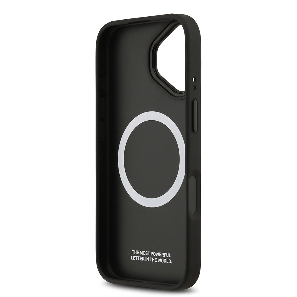 iPhone 17 Kılıf BMW Orijinal Lisanslı M-safe Şarj Özellikli M Logolu Üç Şeritli Delikli Deri Kılıf