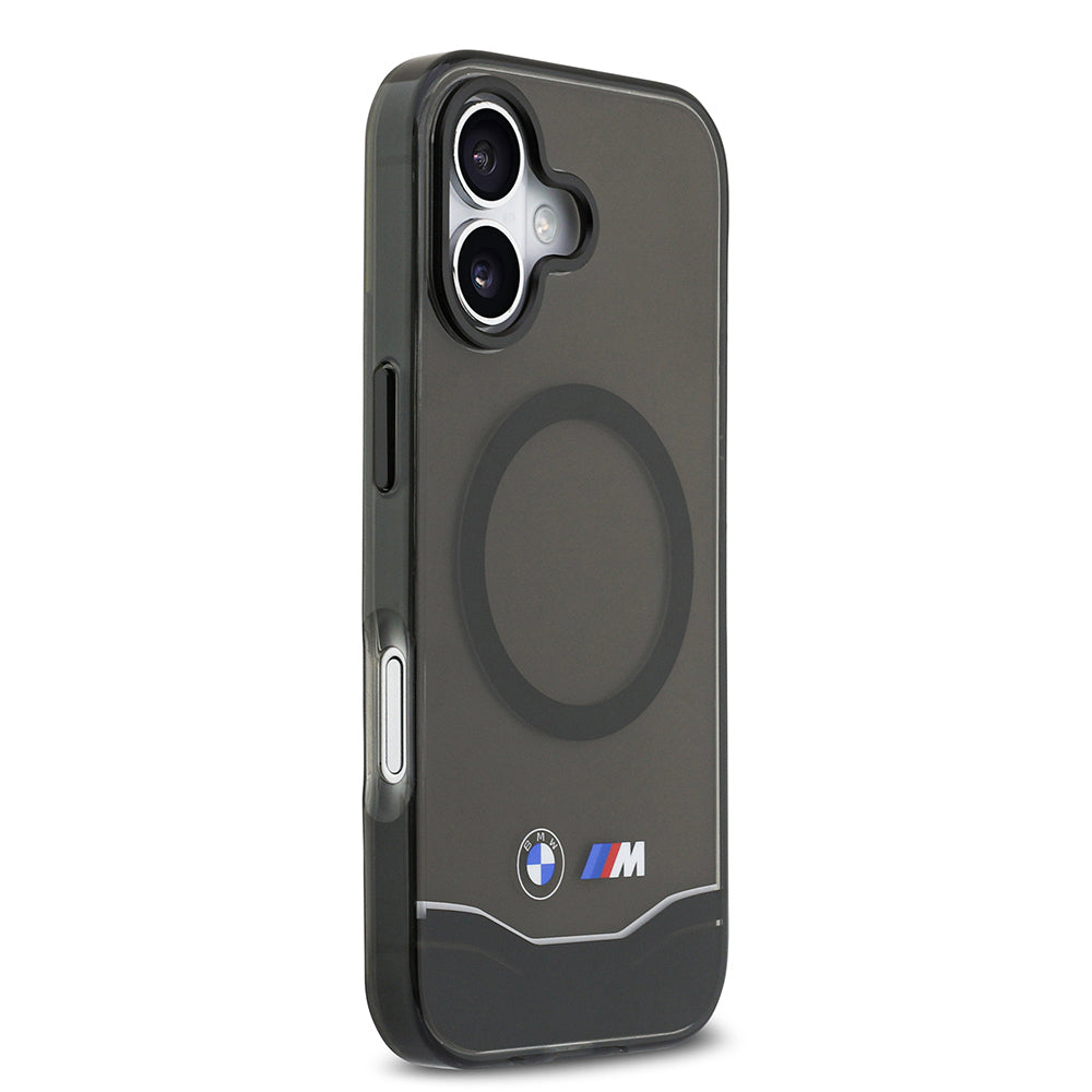 iPhone 17 Kılıf BMW Orijinal Lisanslı M-safe Şarj Özellikli Metal Buton Tasarımlı Tranparan M Dizayn Kılıf